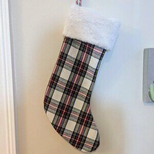 Wondershop Plaid 20" Christmas Stocking Red White